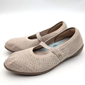 BZees Keynote Mary Jane Flat Shoes Women's Round Toe Sand Size US7.5M EU38